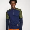 Nike Performance Herren TRAIL - Langarmshirt - Midnight Navy/rough Green/obsidian