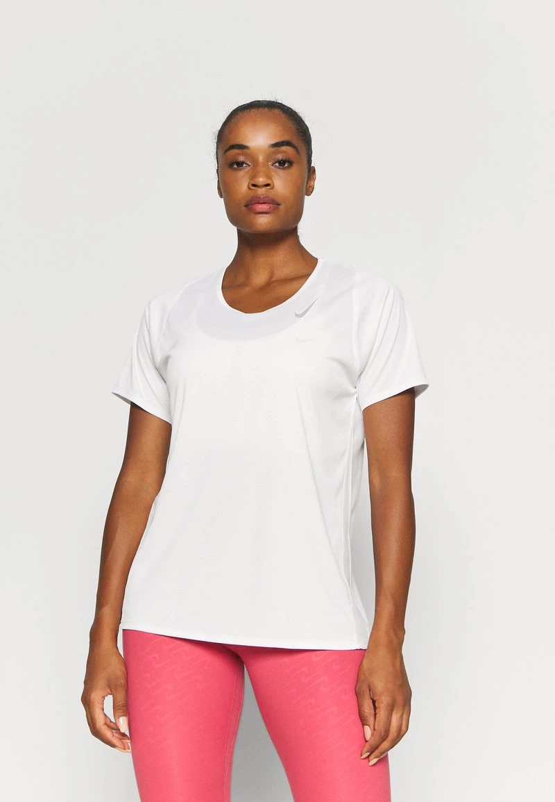 Nike Performance Damen RACE - Sport T-shirt - White/silver 1 Nike Performance Damen RACE - Sport T-shirt - White/silver