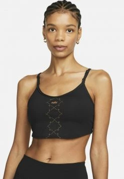 Nike Performance Damen Sport-BH Mit Leichter Stützkraft - Black Metallic Gold