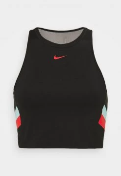 Nike Performance Damen STRIPE CROP TANK - Top - Black/chile Red