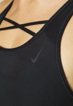 Nike Performance Damen STRAPPY BRA - Sport-BH Mit Mittlerer Stützkraft - Black/dark Smoke Grey -Angebote Nike Store 8038b425d23e4f5f87edf36736e8ff3b