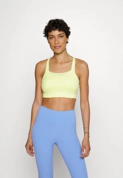 Nike Performance Damen LUXE BRA - Sport-BH Mit Mittlerer Stützkraft - Light Citron/grey Fog