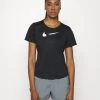 Nike Performance Damen RUN - T-Shirt Print - Black/white