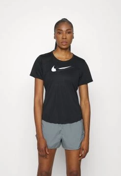 Nike Performance Damen RUN - T-Shirt Print - Black/white