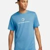 Nike Performance DF HERITAGE - T-Shirt Print - Hellblau | Herren