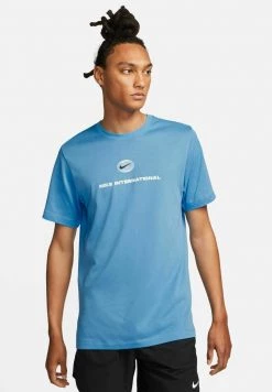 Nike Performance DF HERITAGE - T-Shirt Print - Hellblau | Herren