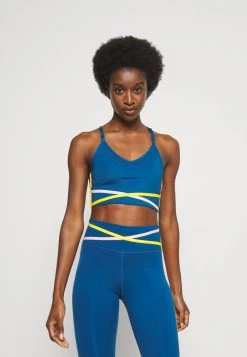 Nike Performance Damen INDY BRA - Sport-BH Mit Leichter Stützkraft - Court Blue/pink Glaze/university Gold/white