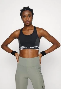 Nike Performance Damen LOGO BRA - Sport-BH Mit Mittlerer Stützkraft - Black/white
