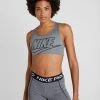 Nike Performance Damen FUTURA BRA - Sport-BH Mit Mittlerer Stützkraft - Smoke Grey/pure/black
