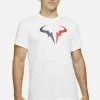 Nike Performance Herren RAFA TENNIS - T-Shirt Print - White/binary Blue/university Red