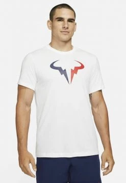 Nike Performance Herren RAFA TENNIS - T-Shirt Print - White/binary Blue/university Red