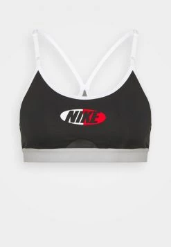 Nike Performance INDY LOGO - Sport-BH Mit Leichter Stützkraft - Black/white/light Smoke Grey | Damen