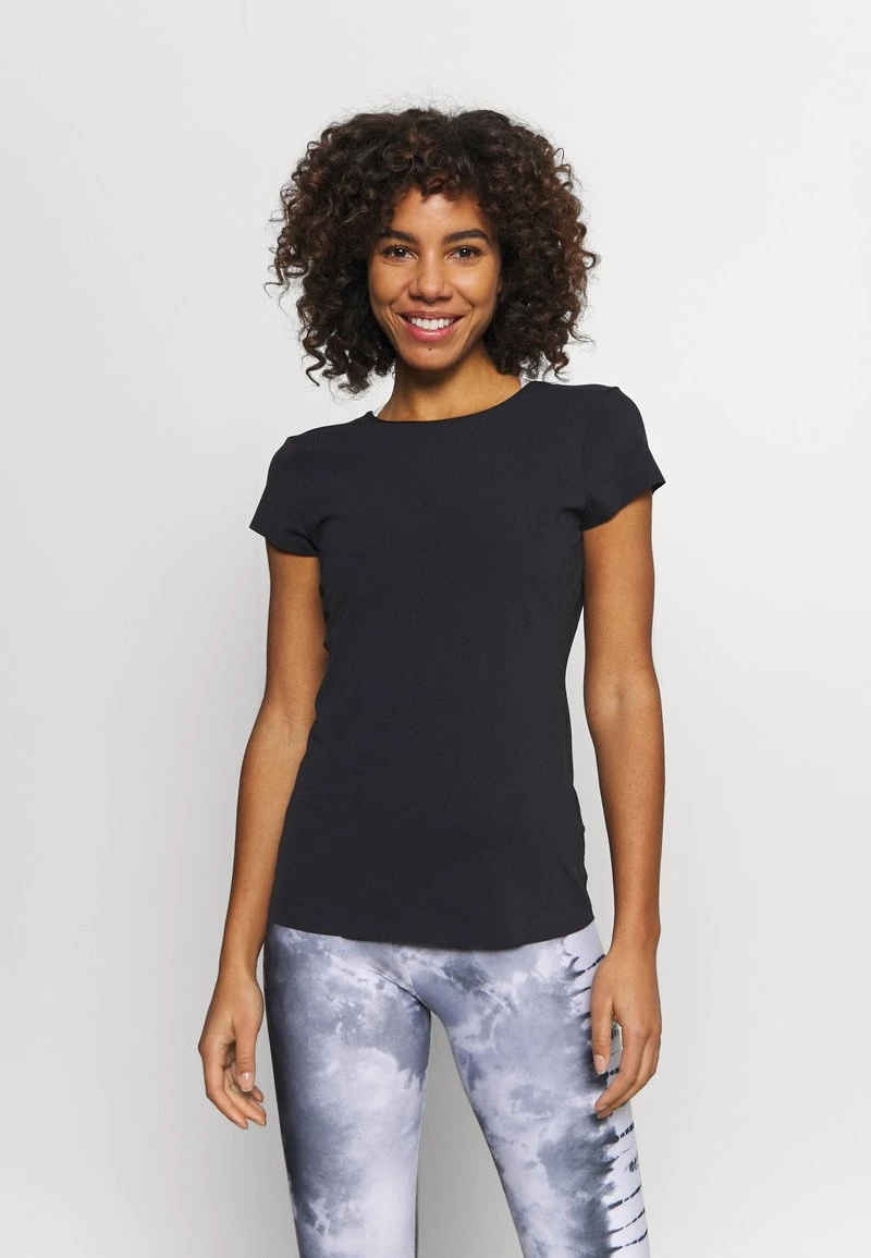 Nike Performance Damen THE YOGA LUXE - T-Shirt Basic - Black/dark Smoke Grey 1 Nike Performance Damen THE YOGA LUXE - T-Shirt Basic - Black/dark Smoke Grey