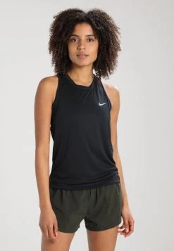 Nike Performance Damen MILER - Sport T-shirt - Black/reflective Silver