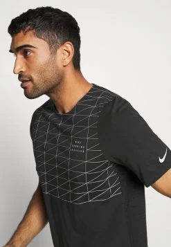 Nike Performance Herren RUN DIVISION RISE 365 - T-Shirt Print - Black/reflective Silver -Angebote Nike Store 90bb1d35d43b46c3970be1fb0483d27f