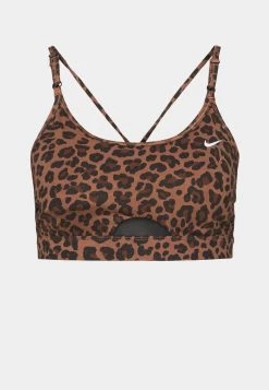 Nike Performance Damen INDY BRA - Sport-BH Mit Leichter Stützkraft - Archaeo Brown/black/white -Angebote Nike Store 921ee39800734e1f86362daf9de7f038