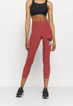 Nike Performance Damen ONE CROP - Tights - Canyon Rust/pink Glaze/black