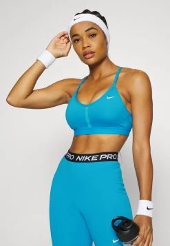 Nike Performance Damen INDY V NECK BRA - Sport-BH Mit Leichter Stützkraft - Laser Blue/white -Angebote Nike Store 9378ede4289f4bbcadc5f61be7415089