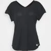 Nike Performance BREATHE COOL - T-Shirt Print - Black/silver | Damen