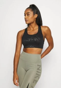 Nike Performance Damen LEOPARD SHINE BRA - Sport-BH Mit Mittlerer Stützkraft - Black