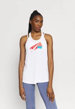 Nike Performance Damen DRY ELASTIKA - Sport T-shirt - White/chile Red