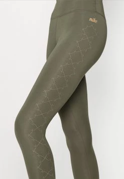 Nike Performance Damen ONE LUXE - Tights - Medium Olive/metallic Gold -Angebote Nike Store 9b6c58205859463ba5c671aad6534edd
