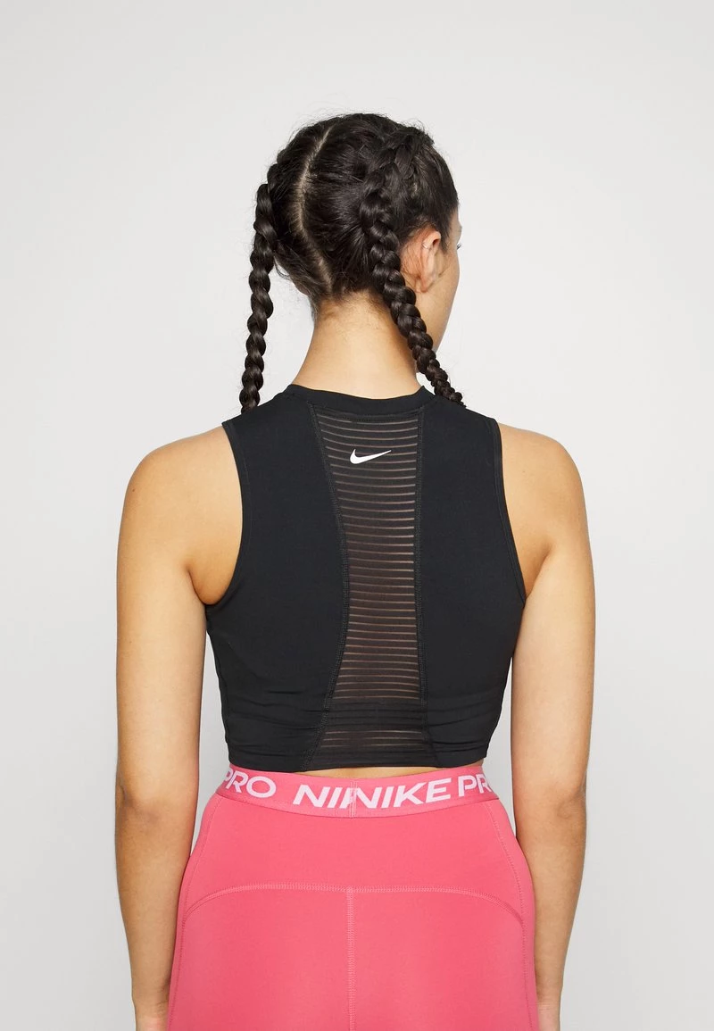 Nike Performance Damen CROP TANK - Top - Black/white 3 Nike Performance Damen CROP TANK - Top - Black/white – Bild 3