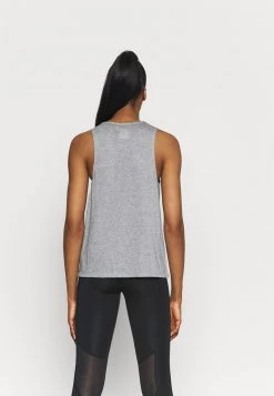 Nike Performance CITY SLEEK TANK TRAIL - Sport T-shirt - Dark Grey Heather/silver | Damen -Angebote Nike Store 9da8750070e84c5dbe2bad411ccd07be
