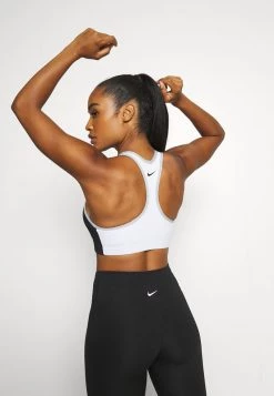 Nike Performance Damen LOGO BRA - Sport-BH Mit Mittlerer Stützkraft - Black/white/light Smoke Grey -Angebote Nike Store 9dddea2b49e74d55b35228c1952e2aad