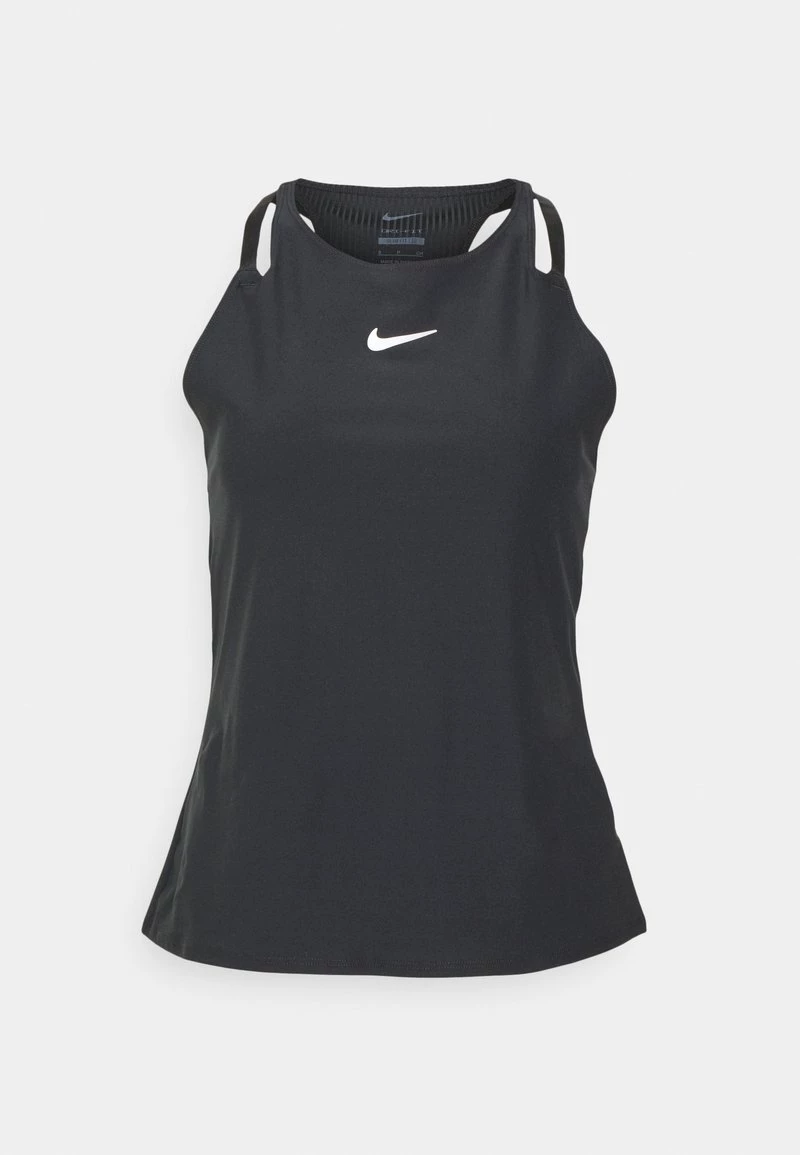 Nike Performance Damen ADVANTAGE TANK - Sport T-shirt - Black/white 1 Nike Performance Damen ADVANTAGE TANK - Sport T-shirt - Black/white