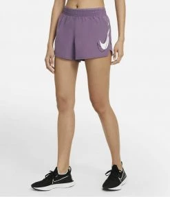 Nike Performance Damen RUN SHORT - Kurze Sporthose - Amethyst Smoke/amethyst Smoke/white