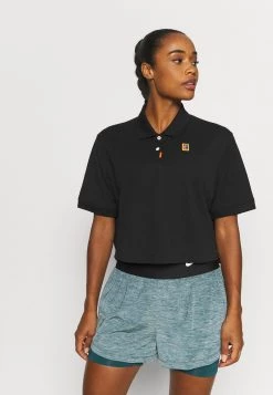 Nike Performance Damen THE 2.0 HERITAGE - Poloshirt - Black/brilliant Orange