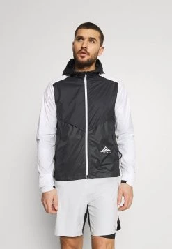 Nike Performance TRAIL WINDRUNNER - Laufjacke - Black/smoke Grey/white | Herren