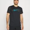 Nike Performance Herren M NK SS SC - T-Shirt Print - Black/green Abyss