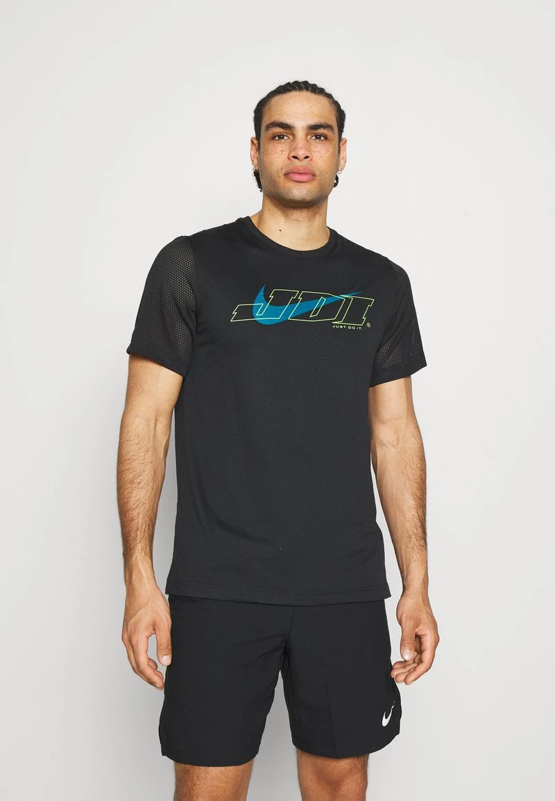 Nike Performance Herren M NK SS SC - T-Shirt Print - Black/green Abyss 1 Nike Performance Herren M NK SS SC - T-Shirt Print - Black/green Abyss