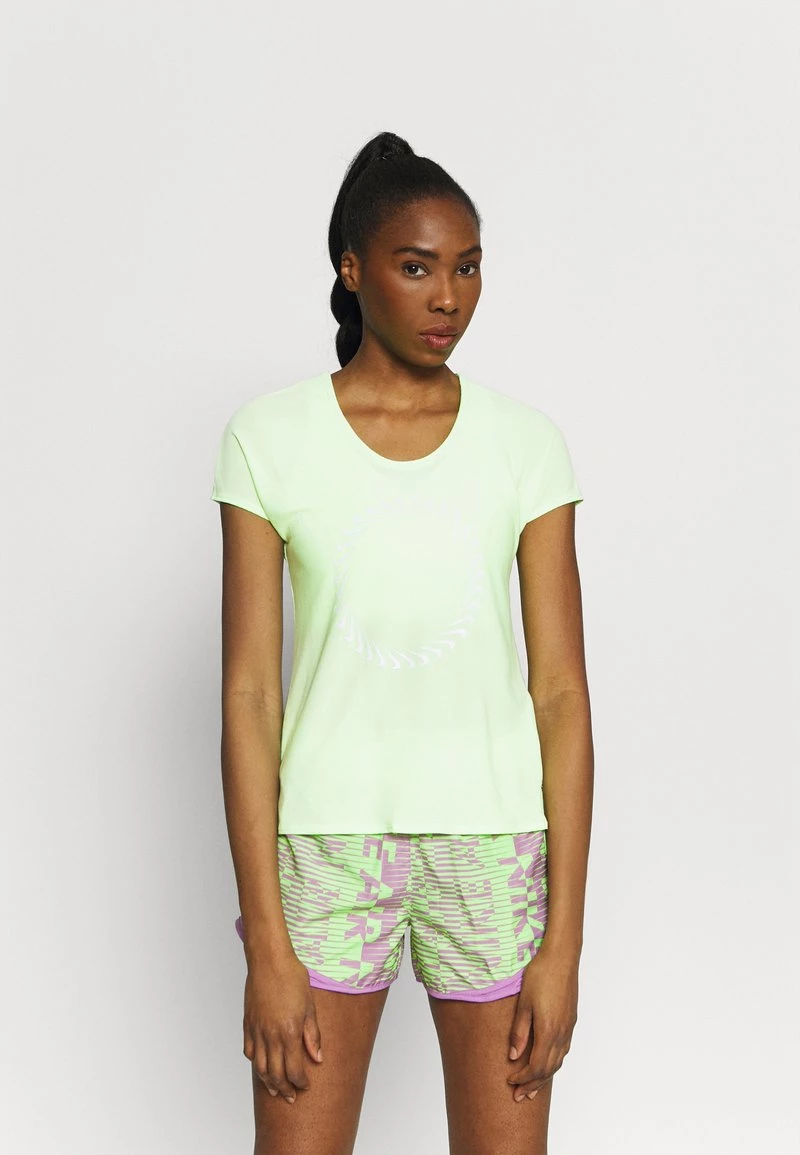 Nike Performance Damen ICON CLASH MILER - T-Shirt Print - Lime Glow/clear 1 Nike Performance Damen ICON CLASH MILER - T-Shirt Print - Lime Glow/clear