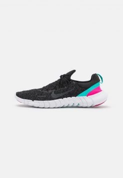 Nike Performance Herren FREE RN 5.0 2021 - Laufschuh Neutral - Black/anthracite/dynamic Turquoise