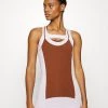 Nike Performance Damen LUXE TANK - Top - Doll/oxen Brown/iron Grey