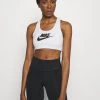 Nike Performance FUTURA - Sport-BH Mit Mittlerer Stützkraft - White/black | Damen
