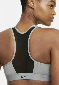 Nike Performance Damen ZIP FRONT BRA - Sport-BH Mit Mittlerer Stützkraft - Particle Grey Heather Black -Angebote Nike Store aa85e1f8fe0a49d9ab1861c9ee2e06ce