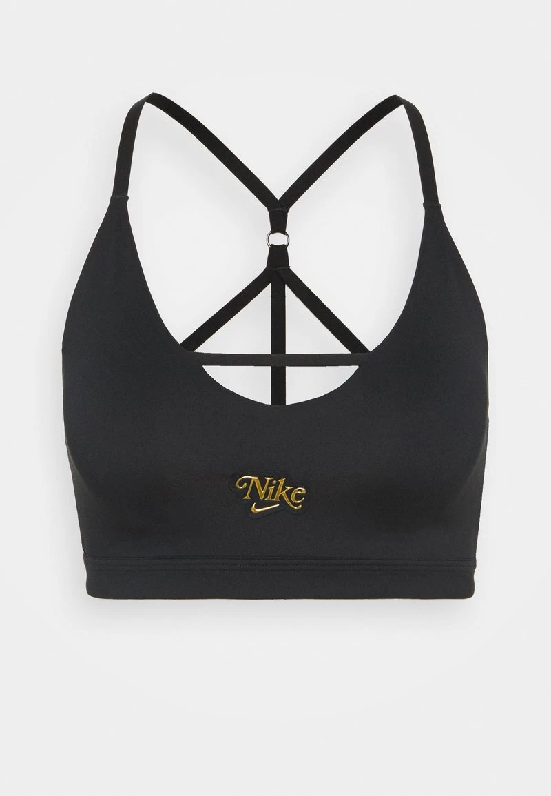Nike Performance NIKE DRI-FIT INDY FEMME GEPOLSTERTER SPORT-BH MIT LEICHTEM HALT UND TRÄGERDESIGN - Sport-BH Mit Leichter Stützkraft - Black/metallic Gold | Damen 1 Nike Performance NIKE DRI-FIT INDY FEMME GEPOLSTERTER SPORT-BH MIT LEICHTEM HALT UND TRÄGERDESIGN - Sport-BH Mit Leichter Stützkraft - Black/metallic Gold | Damen