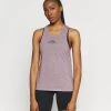 Nike Performance Damen CITY SLEEK TANK TRAIL - Sport T-shirt - Team Red/iron Grey Heather/reflective Silver