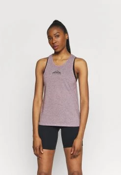 Nike Performance Damen CITY SLEEK TANK TRAIL - Sport T-shirt - Team Red/iron Grey Heather/reflective Silver