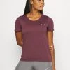 Nike Performance Damen RUN - T-Shirt Basic - Dark Wine/black/reflective Silver