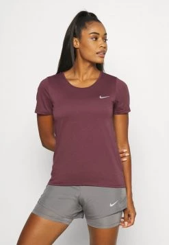 Nike Performance Damen RUN - T-Shirt Basic - Dark Wine/black/reflective Silver