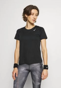 Nike Performance RACE - Sport T-shirt - Black/silver | Damen