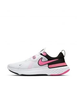 Nike Performance Damen REACT MILER - Laufschuh Neutral - White/black/pink Blast