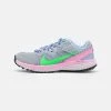 Nike Performance Damen JUNIPER TRAIL - Laufschuh Trail - Wolf Grey/green Strike/light Marine/pink Rise/hyper Royal/black