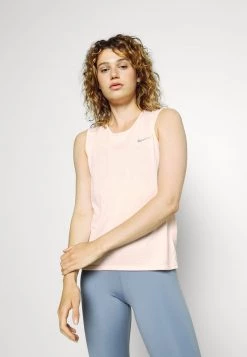 Nike Performance Damen RUN TANK - Top - Pale Coral/black/silver