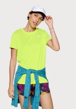 Nike Performance Damen DRY TEE CREW - Sport T-shirt - Atomic Green/white